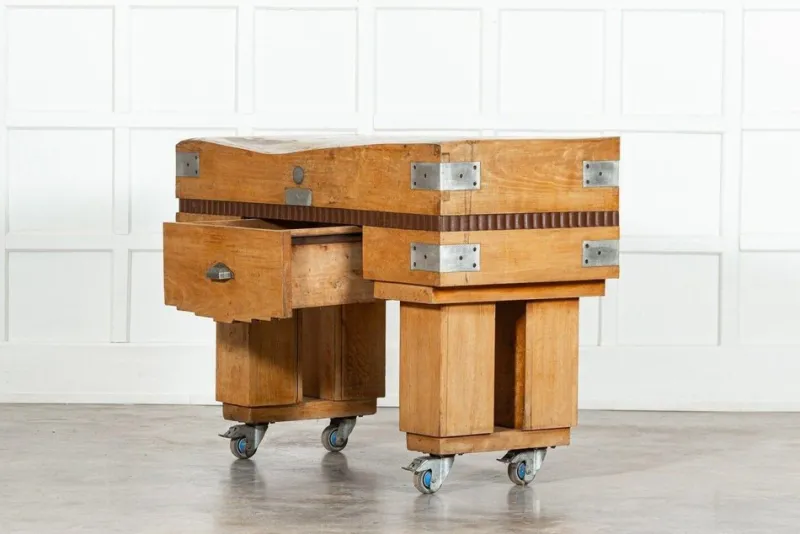 Pamono French Maple Butcher's Block Counter Table, 1930s> Worktables & Workbenches