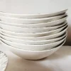 Pamono French Matt Glazed Ceramic Dessert Bowls with Black Olive Leaf from Salins Toledo, 1960s, Set of 11> Bowls