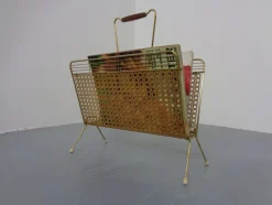 Pamono French Metal Magazine Rack, 1960s><noscript><img width=