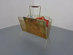 Pamono French Metal Magazine Rack, 1960s><noscript><img width=