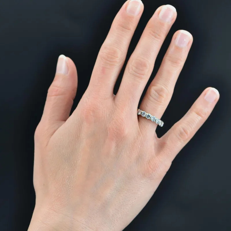 Pamono French Modern Wedding Ring in 18K White Gold with Brilliant-Cut Diamonds> Rings