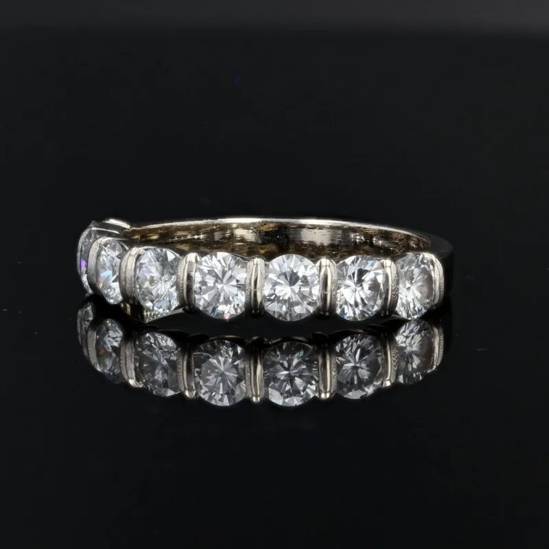Pamono French Modern Wedding Ring in 18K White Gold with Brilliant-Cut Diamonds> Rings