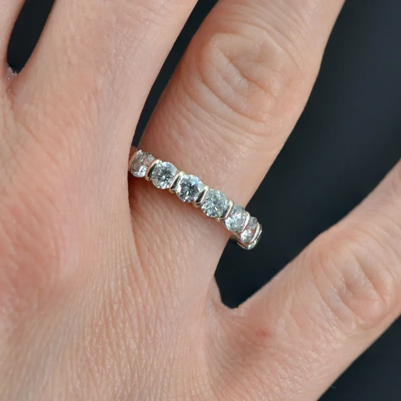 Pamono French Modern Wedding Ring in 18K White Gold with Brilliant-Cut Diamonds> Rings