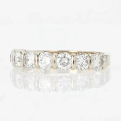 Pamono French Modern Wedding Ring in 18K White Gold with Brilliant-Cut Diamonds><noscript><img width=