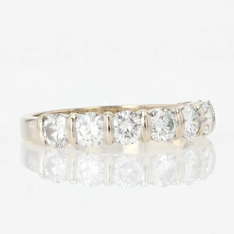 Pamono French Modern Wedding Ring in 18K White Gold with Brilliant-Cut Diamonds> Rings