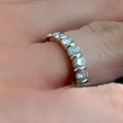 Pamono French Modern Wedding Ring in 18K White Gold with Brilliant-Cut Diamonds><noscript><img width=