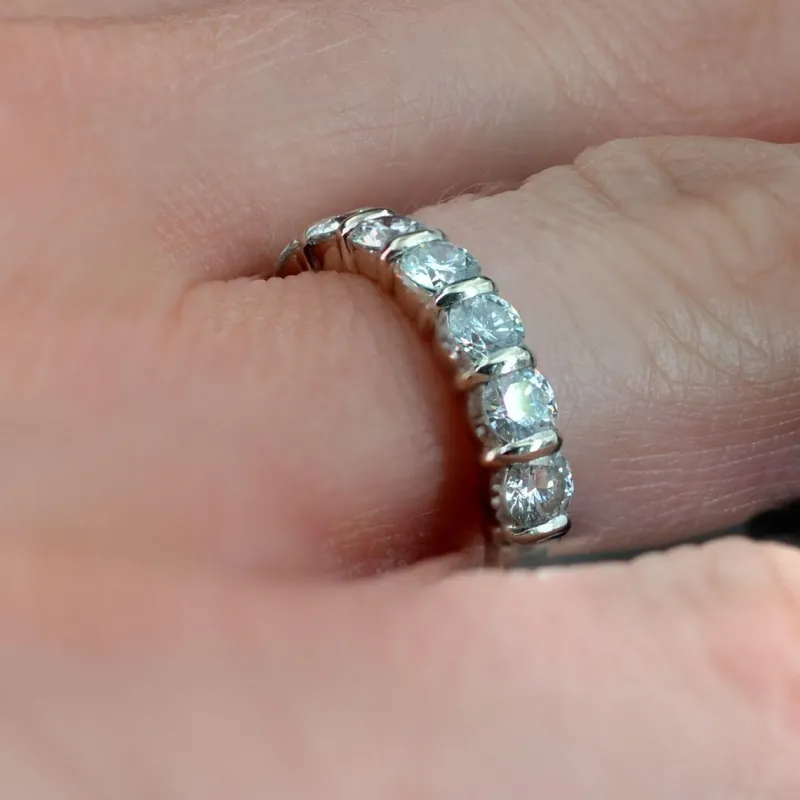 Pamono French Modern Wedding Ring in 18K White Gold with Brilliant-Cut Diamonds> Rings