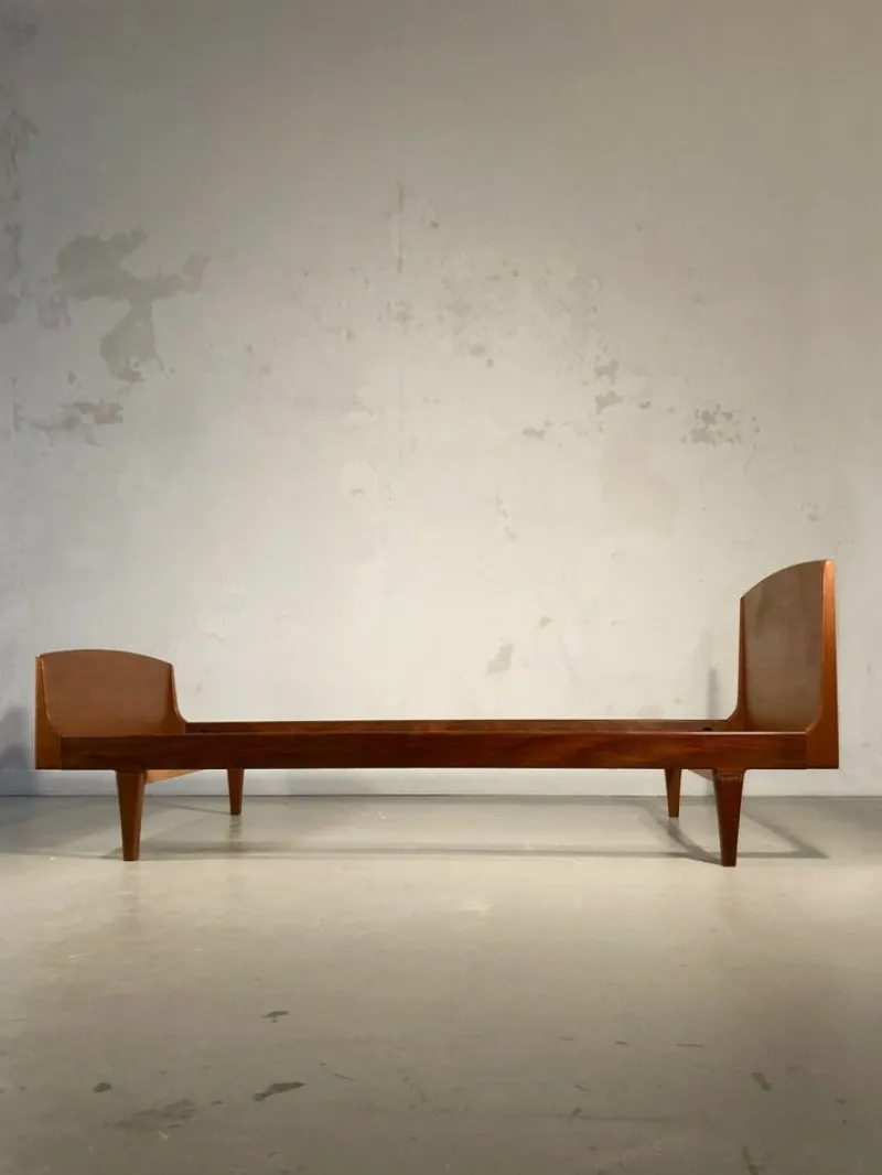 Pamono French Modernist Single Bed by Roger Landault, 1950s> Beds & Bedroom Sets