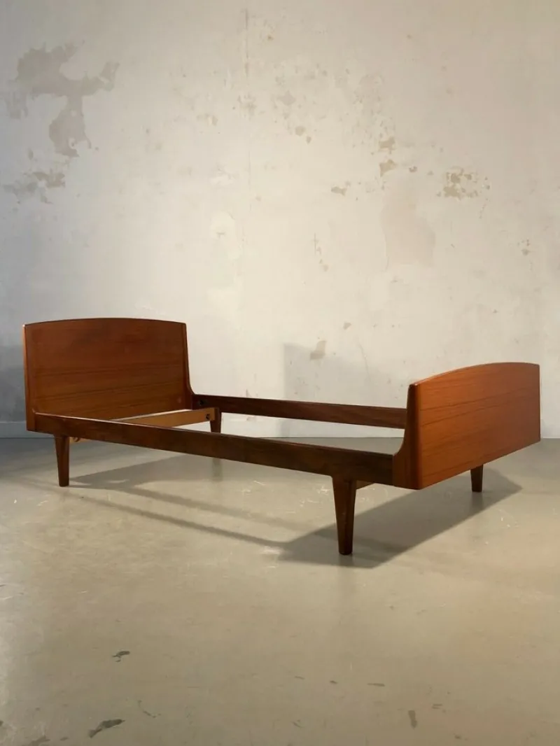 Pamono French Modernist Single Bed by Roger Landault, 1950s> Beds & Bedroom Sets