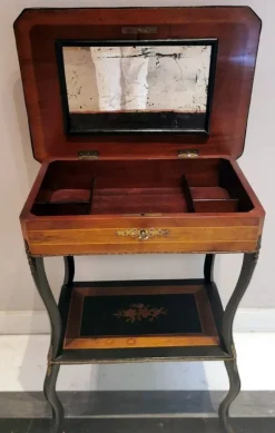 Clearance Pamono French Napoleon III Style Dressing Table with Mirror and Faux Drawer, 1850s