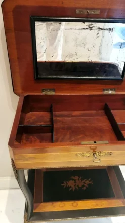 Clearance Pamono French Napoleon III Style Dressing Table with Mirror and Faux Drawer, 1850s