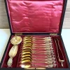 Clearance Pamono French Napoleon III Tea Set in Silver and Gold Vermeil, Set of 15