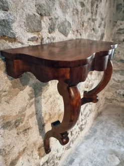 Pamono French Napoleon III Wall Console Table in Mahogany, 1800s