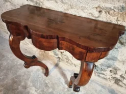 Pamono French Napoleon III Wall Console Table in Mahogany, 1800s