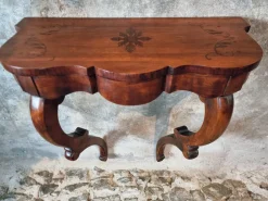 Pamono French Napoleon III Wall Console Table in Mahogany, 1800s