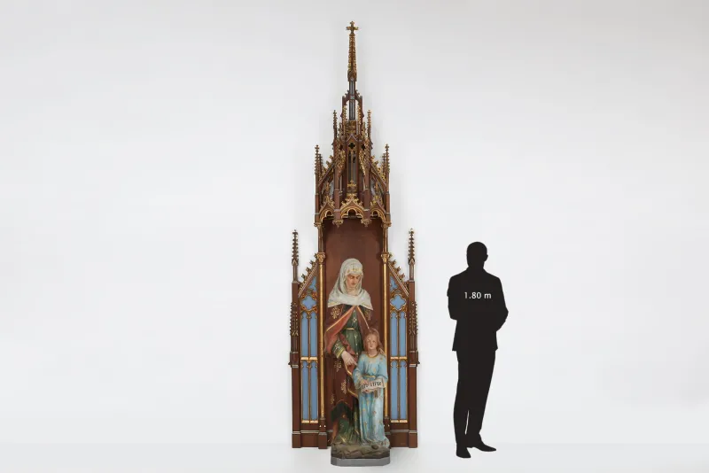 Discount Pamono French Neo-Gothic Polychrome and Gilt Wooden Church Steeple with Niche for Saint Statue, 1800s