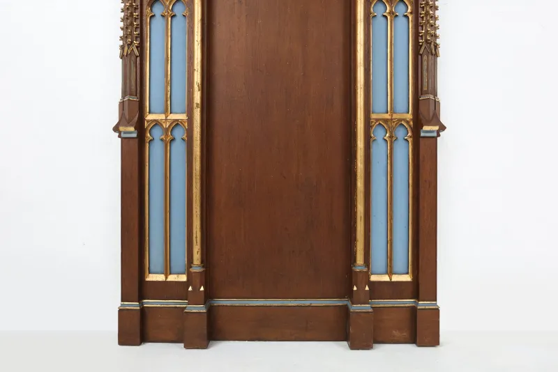 Discount Pamono French Neo-Gothic Polychrome and Gilt Wooden Church Steeple with Niche for Saint Statue, 1800s