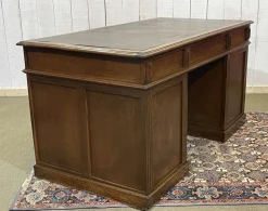 Pamono French Oak Pedestal Desk, Early 20th Century><noscript><img width=