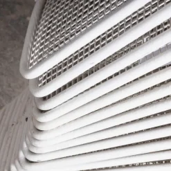 Pamono French Original Wire Mesh White Outdoor Dining Chair, 1970s><noscript><img width=