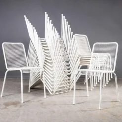 Pamono French Original Wire Mesh White Outdoor Dining Chair, 1970s><noscript><img width=