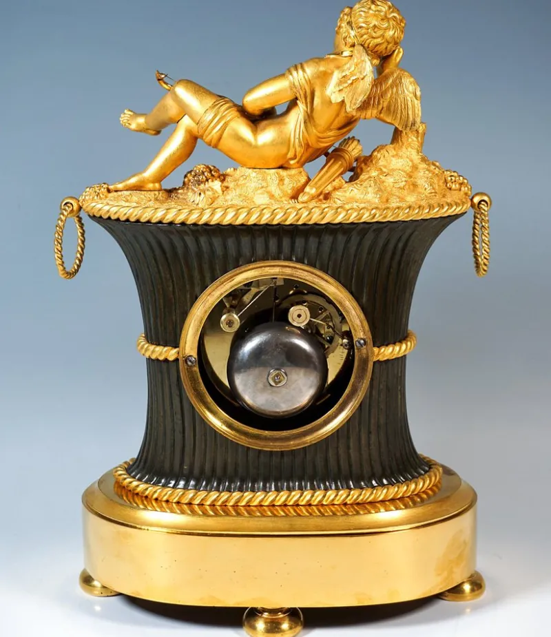Pamono French Ormolu Mantel Clock, L'Angelot Endormi, Reiche, Paris, 1820> Clocks