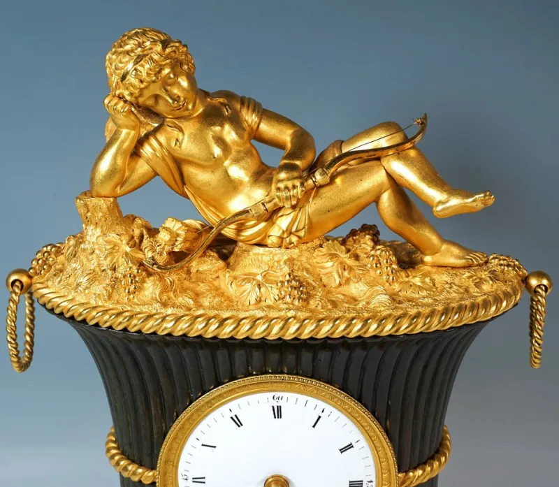 Pamono French Ormolu Mantel Clock, L'Angelot Endormi, Reiche, Paris, 1820> Clocks
