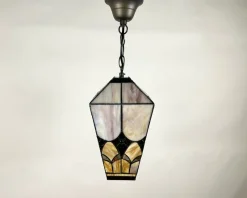 Pamono French Outdoor Lantern in Amber Glass, 1950s> Garden Lighting