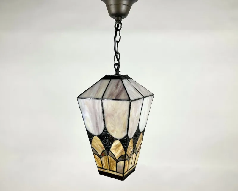 Pamono French Outdoor Lantern in Amber Glass, 1950s> Garden Lighting