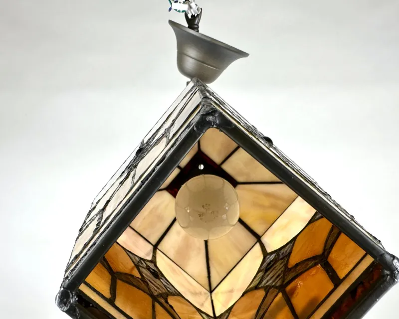 Pamono French Outdoor Lantern in Amber Glass, 1950s> Garden Lighting