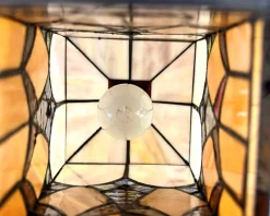 Pamono French Outdoor Lantern in Amber Glass, 1950s><noscript><img width=