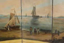 Pamono French Painted Canvas Folding Screen, 1830s><noscript><img width=