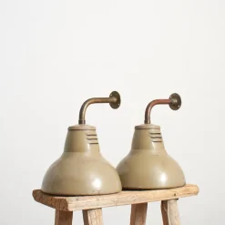 Pamono French Paris Metro Wall Lights from Holophane, 1930s, Set of 2> Wall Lights & Sconces