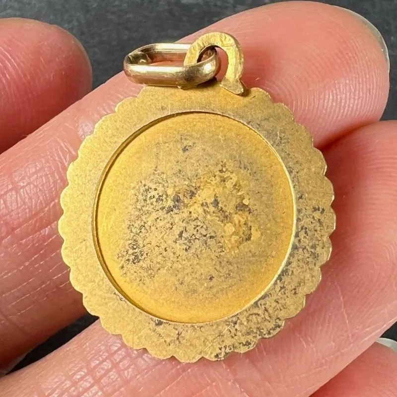 Pamono French Perroud Large Libra Zodiac Starsign 18k Yellow Gold Charm Pendant, 1930s> Necklaces