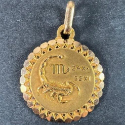 Discount Pamono French Perroud Large Scorpio Zodiac Starsign 18k Yellow Gold Charm Pendant, 1930s
