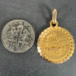 Discount Pamono French Perroud Large Scorpio Zodiac Starsign 18k Yellow Gold Charm Pendant, 1930s