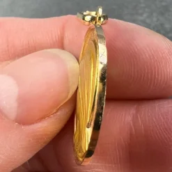 New Pamono French Perroud Virgin Mary 18k Yellow Gold Medal Pendant from Dropsy, 1930s