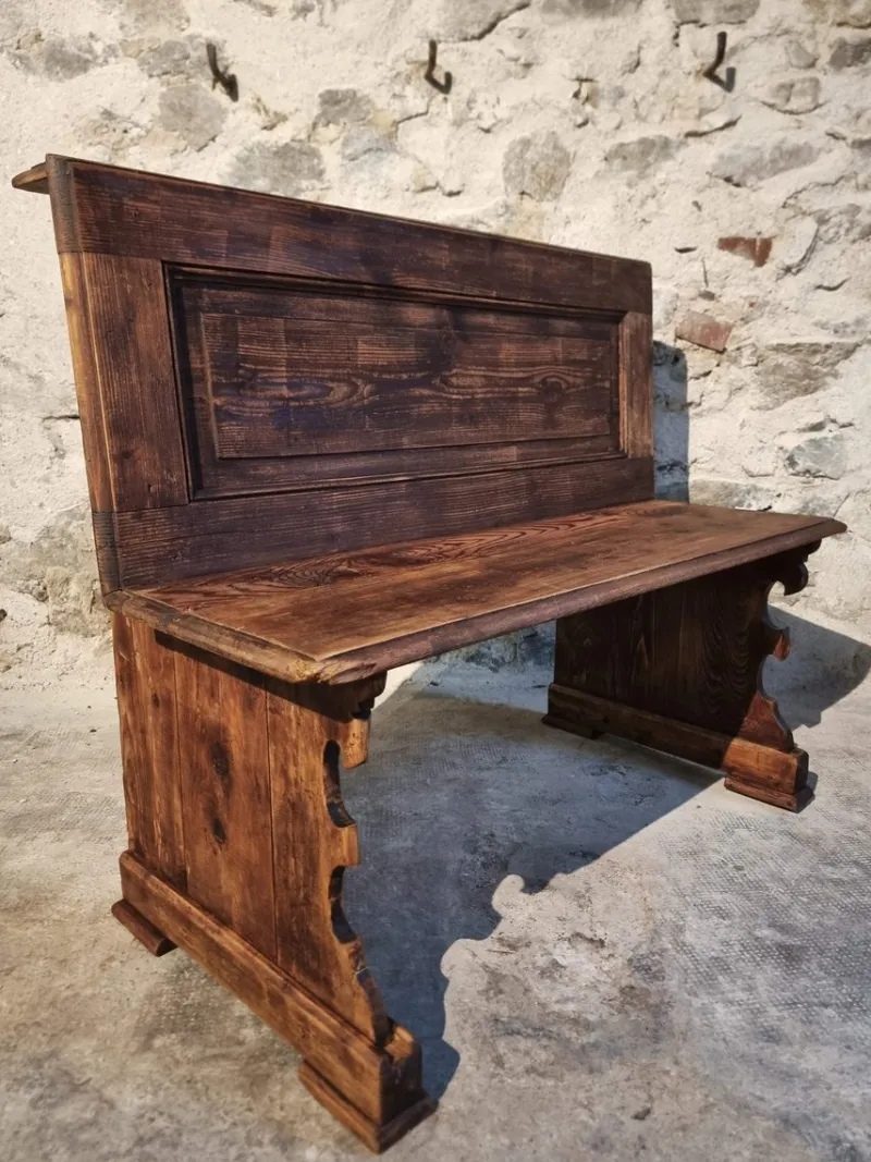 Pamono French Pine Bench, 1920s> Benches