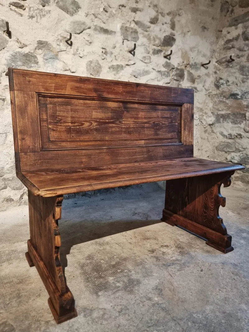 Pamono French Pine Bench, 1920s> Benches
