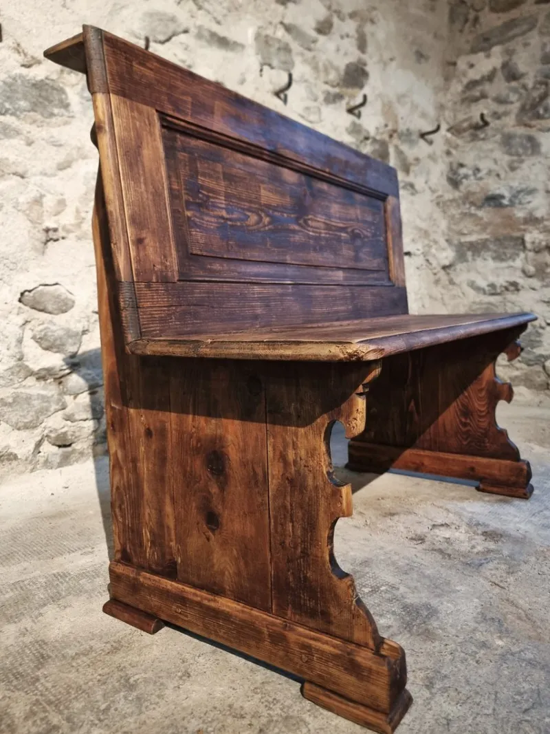 Pamono French Pine Bench, 1920s> Benches