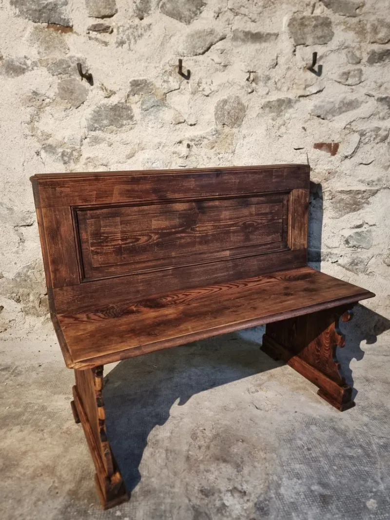 Pamono French Pine Bench, 1920s> Benches