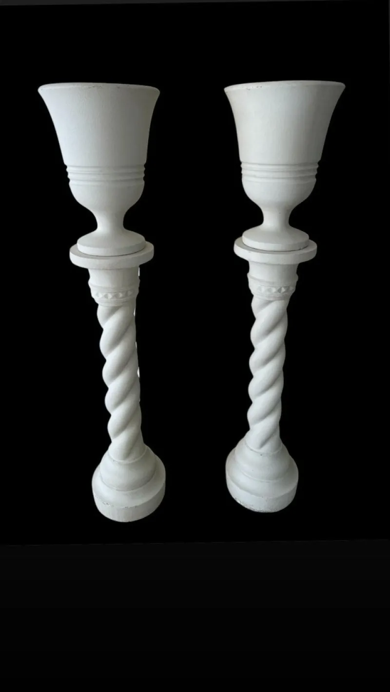 Hot Pamono French Plaster Columns and Illuminated Basins by J.C Moreux, 1940s, Set of 2
