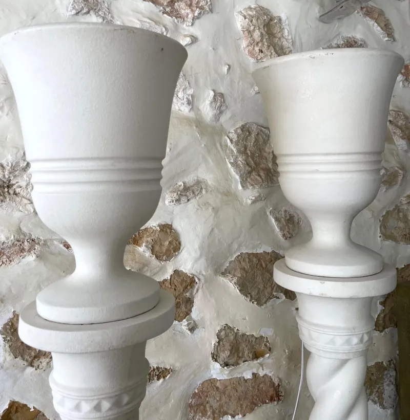 Hot Pamono French Plaster Columns and Illuminated Basins by J.C Moreux, 1940s, Set of 2