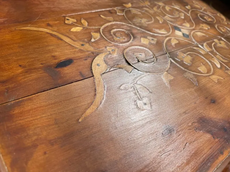 Sale Pamono French Platter in Wood Marquetry Made