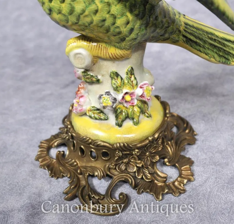 Hot Pamono French Porcelain Parrot Candleholders, Set of 2