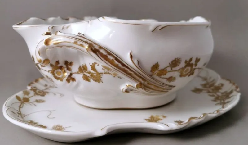 Discount Pamono French Porcelain Salad Bowl with Tray from Haviland & Co. Limoges, 1902, Set of 2