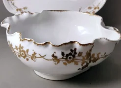 Discount Pamono French Porcelain Salad Bowl with Tray from Haviland & Co. Limoges, 1902, Set of 2