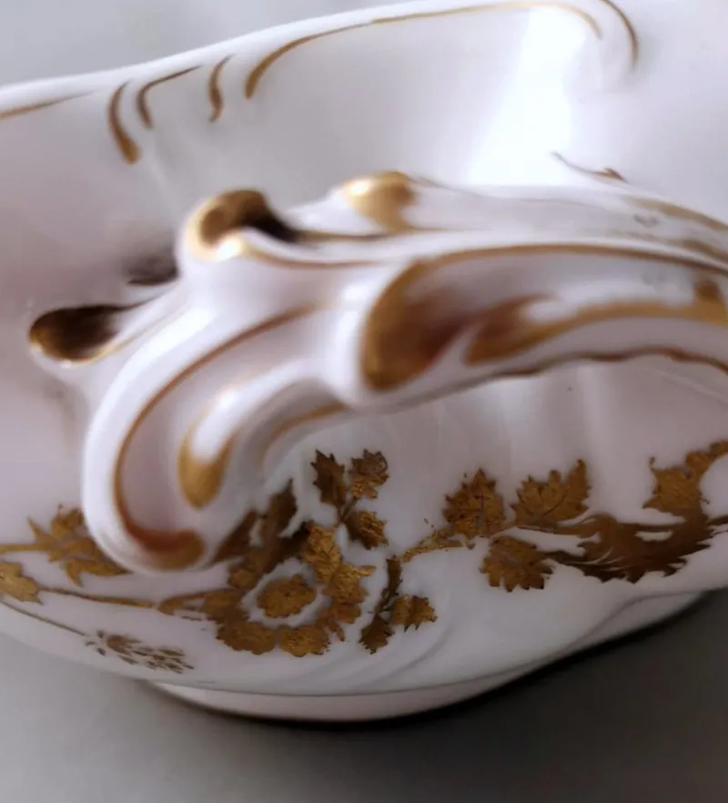 Discount Pamono French Porcelain Salad Bowl with Tray from Haviland & Co. Limoges, 1902, Set of 2