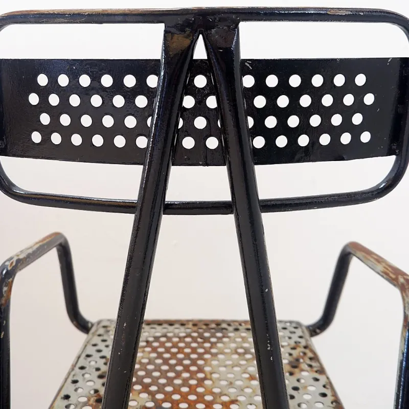 Pamono French Radar Garden Chairs in Metal attributed to René Malaval, Set of 2> Garden Seating