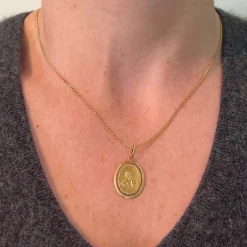 Pamono French Raphaels Cherub 18k Yellow Gold Charm Pendant, 1890s><noscript><img width=