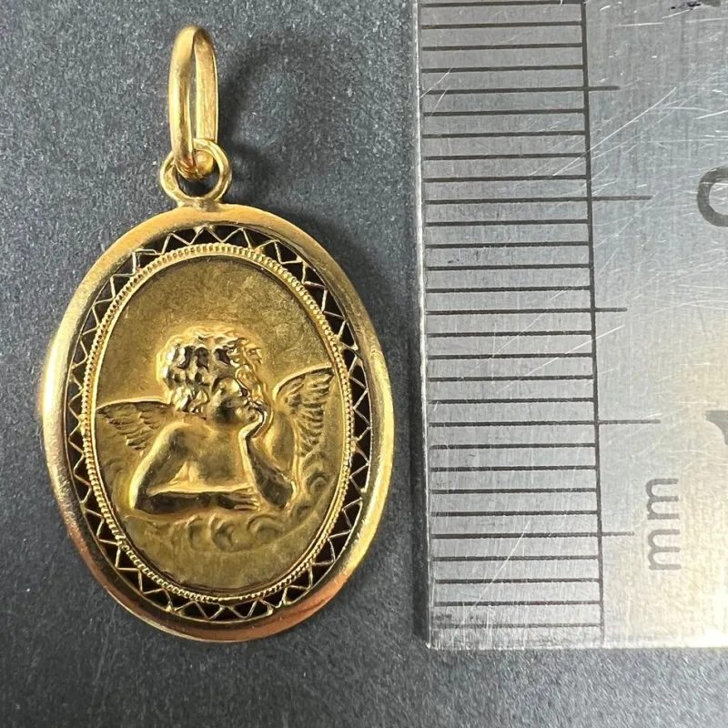 Pamono French Raphaels Cherub 18k Yellow Gold Charm Pendant, 1890s> Necklaces